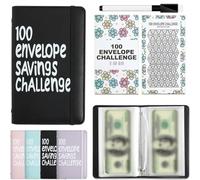 100 envelopes Money Saving Challenge,100 Day Money Saving Challenge Coin Envelope Budget storage Book,Budget Planner Binder to Save $5,050,$500,$10,000