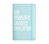 100 Envelopes Money Saving Challenge Book, Cash Envelope Organizer for Budgeting and Expense Tracking, Savings Binder Folder for Income Planning Funds and Family Finances 17.8x11x2cm
