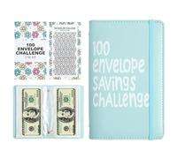 100 Envelopes Money Saving Challenge, Cash Organizer Book, Budgeting Income Tracking Folder, Reusable Savings Binder for Low Buy Goals, Urgency Funds, Family Financial Management