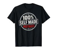 100% Errores Hechos a sí mismos, Divertido diseño Vintage Camiseta