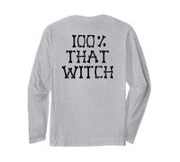 100% Esa Bruja Esqueleto Huesos Meme Halloween EN LA Espalda Manga Larga