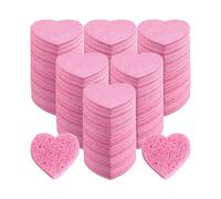 100 Esponjas Faciales Comprimidas Esponjas Faciales en Forma de Corazón para Limpieza Almohadillas de Esponjas de Limpieza Facial Naturales