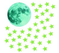 100 estrellas fluorescentes, 1 luna fluorescente, pegatinas luminosas en la oscuridad, manta de estrellas luminosas en la oscuridad, pegatinas reflectantes de estrellas