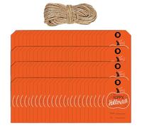 100 etiquetas colgantes de Halloween de 2 x 1.2 pulgadas con cuerda de 65.6 pies para decoración de paquetes de Halloween