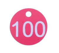 100 etiquetas con números del 1 al, forma redonda, anillo grabado for llaveros Para Hotel, Gimnasio(Pink)