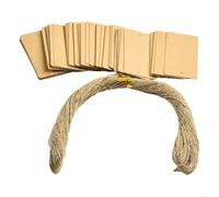 100 etiquetas de papel en blanco de 3 x 5 cm de grosor y resistentes con agujeros preperforados para cordel de yute para papelería de boda, etiquetas de equipaje y herramientas educativas