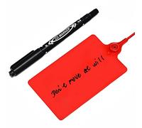 100 etiquetas de plástico etiquetas de envío a prueba de agua en blanco precintos de seguridad etiquetas de tuberías escribibles marcador lazos con 1 rotulador (rojo)