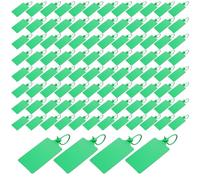 100 etiquetas de plástico verde para envío, sellos de seguridad en blanco, etiquetas impermeables para jardín, hospital, aerolínea, tienda, supermercado