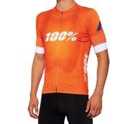 100% Exceeda Jersey de bicicleta de manga corta, blanco-naranja, tamaño M para Hombres