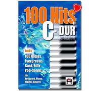 100 éxitos en C-Dur Band 5-100 Oldies, Evegreens, Rock-Folck canciones para teclado, piano, guitarra - Libro de canciones con colorido clip en forma de corazón