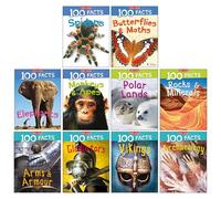100 Facts Series by Steve Parker & Others 10 Books Collection Set (100 Facts: Spiders, Butterflies & Moths, Elephants, Monkeys & Apes, Polar Lands, Rocks & Minerals, Arms & Armour & Three More...)