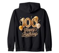 100 Feliz Cumpleaños 100 Aniversario Hombres Mujeres Sudadera con Capucha