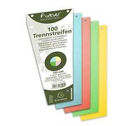 100 Fiches Intercalaires Trapezoidales Sous Film - Papier Recycle Uni Perfore