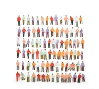 100 figuras de personas a escala 1:75 para diseños de trenes de ferrocarril, humanos en miniatura pintados de plástico ABS para modelos arquitectónicos y manualidades de bricolaje, posturas surtidas