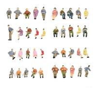 100 Figuras Pintadas Escala 1:87 ABS Sentadas