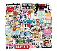 100 Fitness Inspiradoras Pegatinas, Gimnasia Bonitas Pegatinas para Botella de Agua, Coche, Guitarra, Resistente al Agua, Colorido, Paquete Stickers Decorativo para Niños, Adolescentes y Niñas