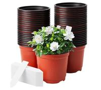 100 Flower Pots with Labels - Gardening Seedling Pots | Suitable for Home Balcony and Garden Greening Projects | Nursery Production Scenarios, Reusable Flexible Planters with Tags for Plants