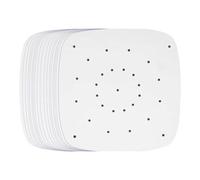 100 forros de papel para freidora de aire, 24 cm, antiadherentes, impermeables, a prueba de aceite, para vaporizador, freidora de aire, horno microondas, horno (perforado blanco)