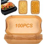 100 forros para freidora de aire Ninja Foodi MAX Health Grill y freidora de aire AG551UK AG551UKCP, papel de pergamino desechable rectangular grande, accesorios para freidora de aire