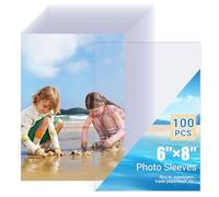 100 Fundas de Fotos 15x21 cm - Transparentes con Abertura Superior Sin Agujeros, Sin Ácido & Impermeables - Para Álbumes, Documentos A5 y Colecciones