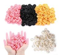 100 fundas de goma para dedos esenciales para reparación electrónica, manualidades y tatuajes, seguras y flexibles (amarillo)