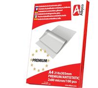 100 fundas de laminación Albyco A4-216 x 303 mm - Premium | Fundas de laminación brillantes Albyco - Tamaño A4 - Calidad profesional - Ofrecen una protección atractiva y resistente.