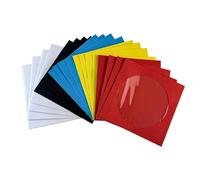 100 fundas de papel de color para CD y DVD, 120 g, fundas para CD y DVD de 5 pulgadas con ventana transparente y solapa