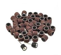 100 fundas de tambor de lijado de grano 80 de 1/2 pulgada con 2 mandriles para Dremel para herramienta giratoria utilizada en manualidades y trabajos de reparación
