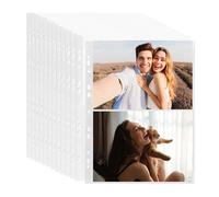 100 fundas para fotos A4,fundas transparentes para postales,400 fundas para fotos de doble cara con 2 bolsillos,protección lateral para fotos, fundas transparentes A4 (100 piezas-B)