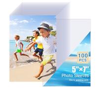 100 Fundas Protectoras Transparentes 13x18 cm - Sobres de Archivo con Apertura Superior, Sin Ácido e Impermeables - Ideales para Álbumes de Fotos, Tarjetas de Colección y Documentos