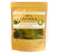 100 g de hojas de graviola premium de cultivo propio de Graviola.de. Sin aditivos, sin pesticidas, siempre de nueva cosecha.