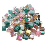 100 g de piezas de mosaico mixtas de colores surtidos, azulejos de vidrio cuadrados con purpurina for manualidades, suministros de bricolaje, azul y morado Arte(Color-11)