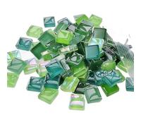 100 g de piezas de mosaico mixtas de colores surtidos, azulejos de vidrio cuadrados con purpurina for manualidades, suministros de bricolaje, azul y morado Arte(Color-10)