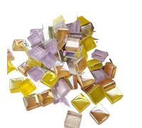 100 g de piezas de mosaico mixtas de colores surtidos, azulejos de vidrio cuadrados con purpurina for manualidades, suministros de bricolaje, azul y morado Arte(Color-12)