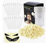 100 G Nose Wax Kit De Cera Para La Nariz Muy Eficaz Indoloro Y Rápido Fácil De Usar Resultados Duraderos Con 20 Aplicadores 2 Bandas Para Barba 10 Vasos Resistentes Al Calor 1 Vaso Medidor