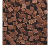100 g | Pequeños trozos de chocolate hechos a mano sin gluten con relleno de leche condensada y mantequilla para helados y postres, tartas y dulces