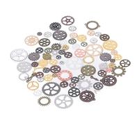 100 g Steam Punk Gears Mezcla de colores para bricolaje Engranajes Steampunk de metal antiguo Reloj colgante glamuroso Rueda de reloj Engranaje para manualidades Proyectos de