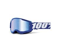 100% Gafas de Ciclismo STRATA 2, Azul/Blanco, Lente Espejo Azul