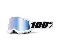 100% Gafas de Ciclismo Strata 2 Everest, Blanco, Lente Azul