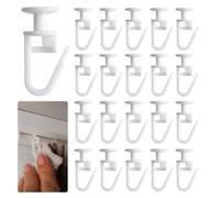 100 Ganchos para Cortinas de Plástico Blanco, 4mm de Ancho del Eje, Deslizadores para Riel de Cortina, Resistentes y Duraderos, Carga Fuerte, Seguros y Ecológicos