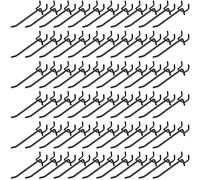 100 ganchos para estanterías de tablero de clavijas, de acero inoxidable, color negro, ganchos de exhibición para tablero de clavijas, ganchos de pared para tablero de clavijas de 1/8 y 1/4 para