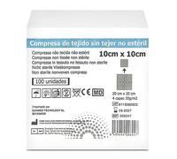 100 Gasas No Estériles 4 capas Tejido No Tejido 10 x 10 cm | Apósitos Extrasuaves, Absorbentes y Desechables