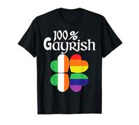 100% Gayrish LGBT Support Heart Shamrock Día de San Patricio Camiseta