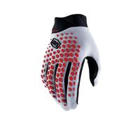100% Geomatic Guantes de bicicleta, gris/rojo, Talla S