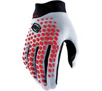 100% Geomatic Guantes de bicicleta, gris/rojo, Talla L