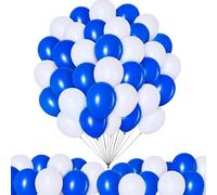 100 globos azules y blancos con temática de Escocia de 12 pulgadas para la Copa Mundial de la FIFA 2026 y Burns Night, decoraciones de látex para fiestas de fanáticos y fiestas callejeras