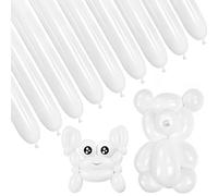 100 Globos Blancos 260 Largos para Modelar, Kit de Modelado para Hacer Animales de Niños, Látex para Arco, Boda, Fiesta de Cumpleaños