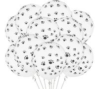 100 globos con estampado de patas, globos de látex natural de 12 pulgadas, globos de helio con estampado de cachorros blancos y negros, bonita decoración temática de animales para cumpleaños, bodas