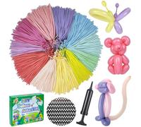100 globos de látex de alta calidad para globos de animales con bomba, globos mágicos largos de 260Q de colores surtidos para bodas, bailes, fiestas, cumpleaños, fiestas de palabras, actividades