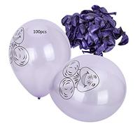 100 globos de látex morado para fiesta, globos redondos impresos con cabeza de fantasma, globos de látex natural ecológicos para decoraciones de cumpleaños, bodas y graduaciones